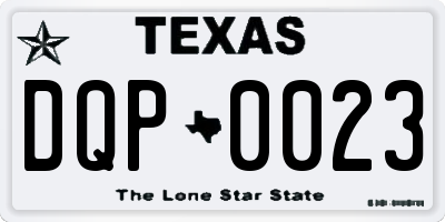 TX license plate DQP0023
