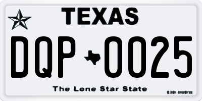TX license plate DQP0025