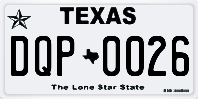 TX license plate DQP0026