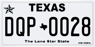 TX license plate DQP0028