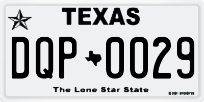 TX license plate DQP0029