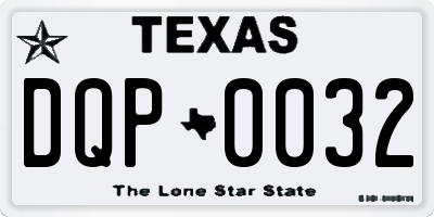 TX license plate DQP0032