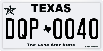 TX license plate DQP0040