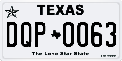 TX license plate DQP0063