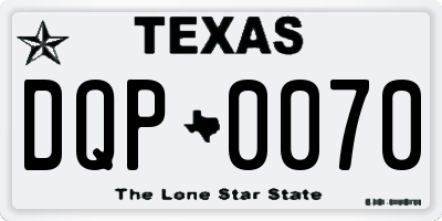 TX license plate DQP0070