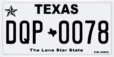 TX license plate DQP0078