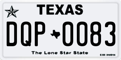 TX license plate DQP0083