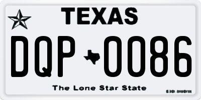 TX license plate DQP0086