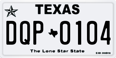 TX license plate DQP0104