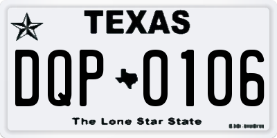 TX license plate DQP0106