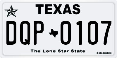 TX license plate DQP0107