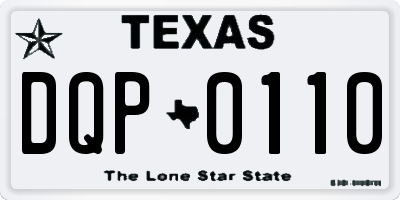 TX license plate DQP0110