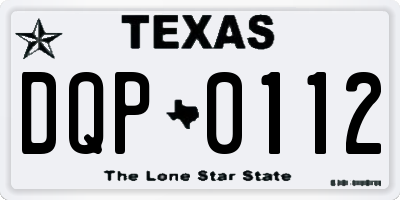 TX license plate DQP0112