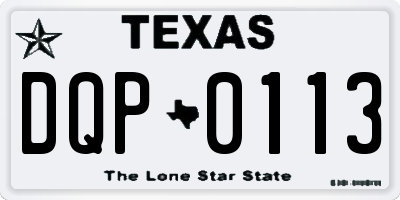 TX license plate DQP0113
