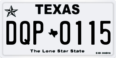 TX license plate DQP0115