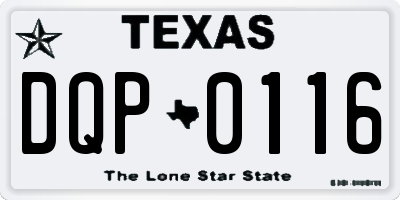 TX license plate DQP0116