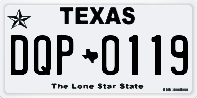 TX license plate DQP0119