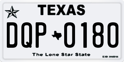TX license plate DQP0180