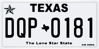 TX license plate DQP0181