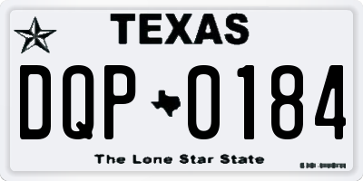 TX license plate DQP0184