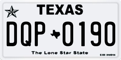 TX license plate DQP0190
