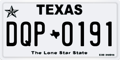 TX license plate DQP0191