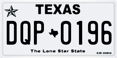 TX license plate DQP0196
