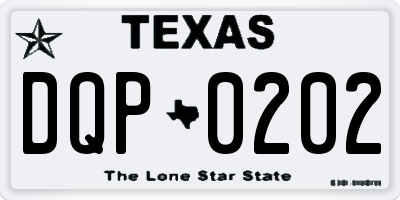 TX license plate DQP0202