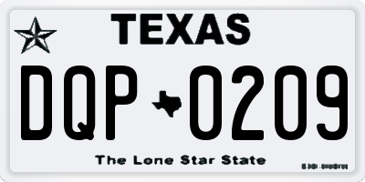 TX license plate DQP0209