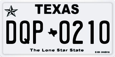 TX license plate DQP0210