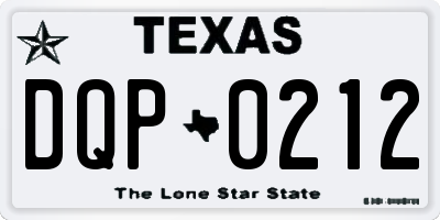 TX license plate DQP0212