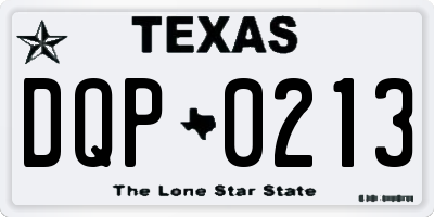 TX license plate DQP0213