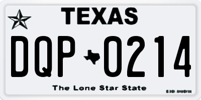 TX license plate DQP0214