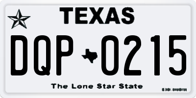 TX license plate DQP0215