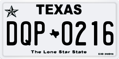 TX license plate DQP0216