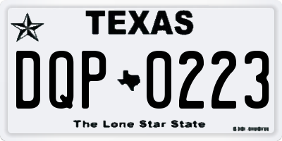 TX license plate DQP0223