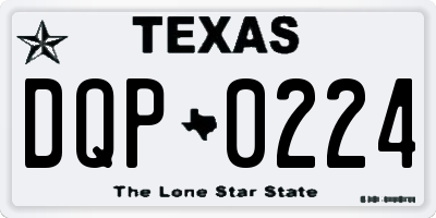 TX license plate DQP0224
