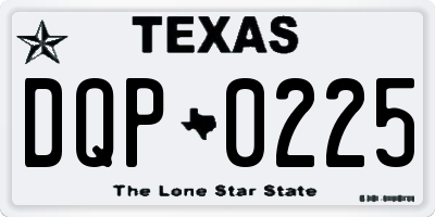 TX license plate DQP0225