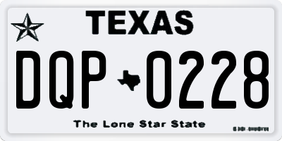 TX license plate DQP0228