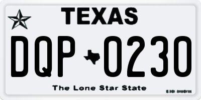 TX license plate DQP0230