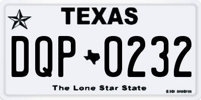 TX license plate DQP0232