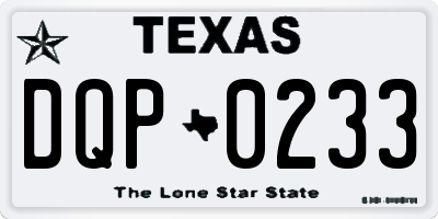 TX license plate DQP0233
