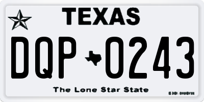 TX license plate DQP0243