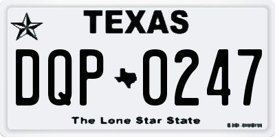 TX license plate DQP0247