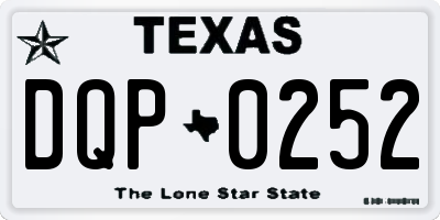 TX license plate DQP0252