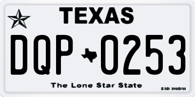 TX license plate DQP0253