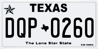 TX license plate DQP0260