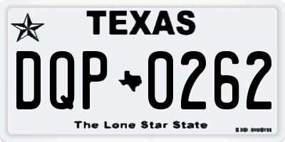 TX license plate DQP0262