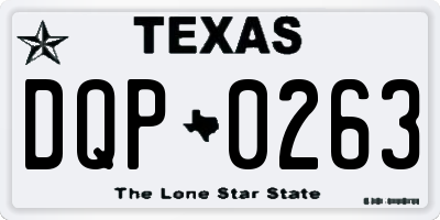 TX license plate DQP0263