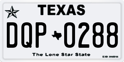 TX license plate DQP0288